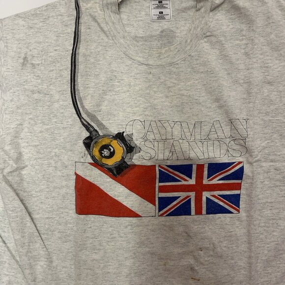 Vintage 90s Fruit of the Loom Heavy Cotton T-Shirt XL Made in USA Scuba Vacation - Picture 2 of 12